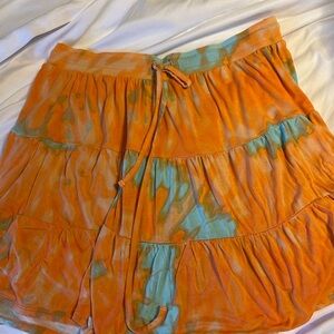 LuLaRoe Orange and Blue mini Skirt